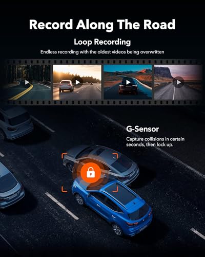 WOLFBOX G930 10'' Rear View Mirror Camera with 5.8GHz WiFi, 4K Dash Cam Front and Rear with WDR, Touch Screen Rearview Mirror Backup Camera, Parking Monitor, Reverse Assist, Includes 64GB Card & GPS