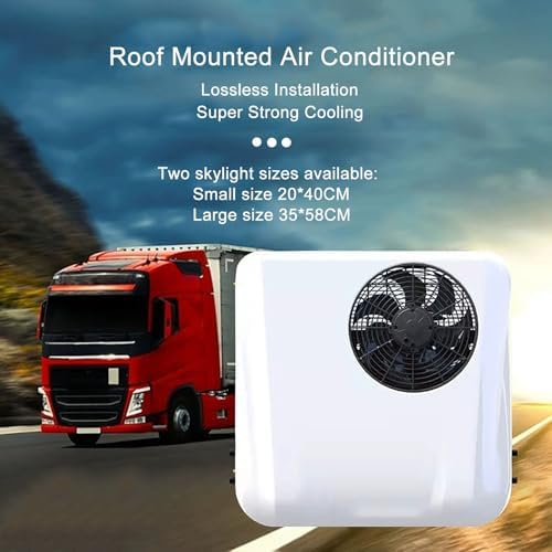 12V DC Rooftop RV Air Conditioner, 2-in-1 Camper AC & Parking Cooler for Trucks, Vans, Forklifts, Construction Vehicles - Universal Fit, Compact & Efficient Cooling Solution.