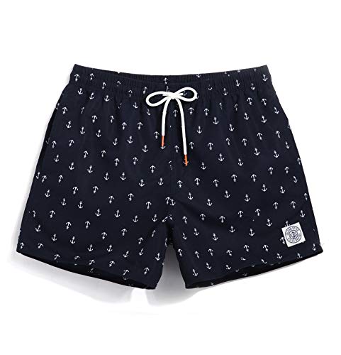 Men's 7“ Swim Trunks with Mesh Liner Quick Dry Bathing Suits Printing