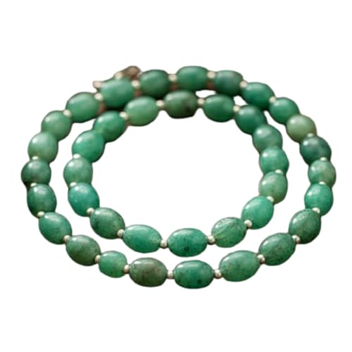 Collier aventurine verte perles ovales 8x12mm aux vertus curatives