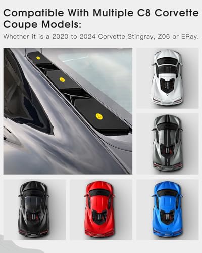 Image of Dry Bay Vent Blocks and Rear Window Spoiler for Corvette C8 - Prevents Excessive Water From Entering the Engine Compartment When Washing Car - Optimizes Car Wash Experience - C8 Corvette Accessories
