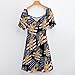 German Shepherd Dog U.S. Flag Trendy Summer Dress for Women Sweetheart Neck Short Puff Sleeve Mini Sundress XS
