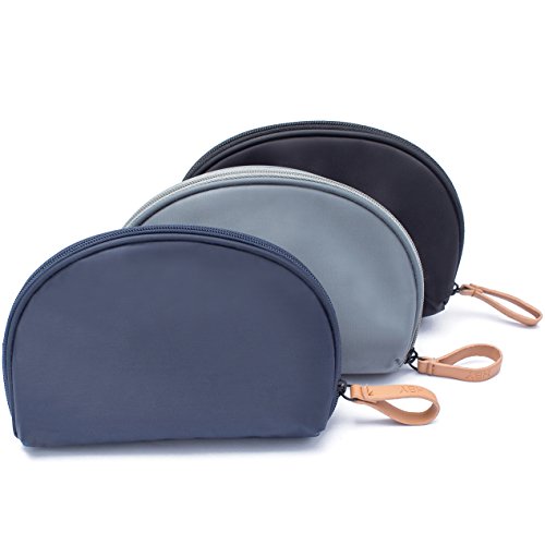 3 Pack Zipper Circle Handbag Pouch Organizer Bag For Travel,Toiletries,Cosmetics, Makeup,Cables,Gadgets