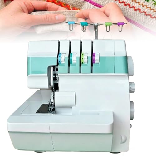 Máquina de Coser Overlock y Coverstitch de Gran Resistencia Capacidad de Puntada 2-3-4, Prensatelas de Acoplamiento Rápido, Calibre Ajustable