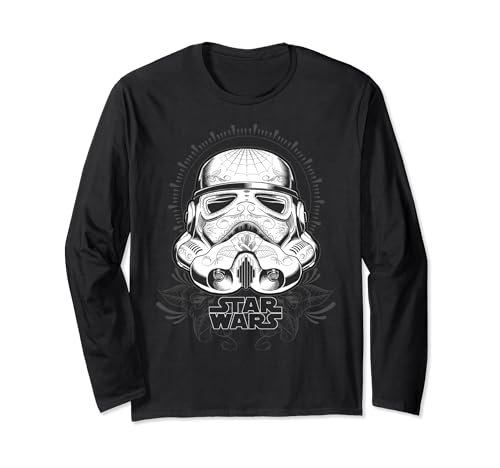 12STW818 Star Wars Stormtrooper Helmet Tattoo Maglia a Manica