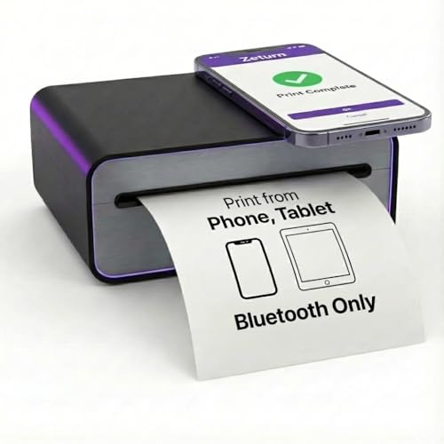 Zeturn 4x6 Thermal Label Printer Bluetooth Rechargeable