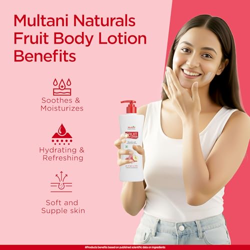 Image of Multani Natural Fruit Body Lotion (400ml) | for Dry Skin | Moisturizing Body Lotion for Normal, Dry & Sensitive Skin | Men & Women