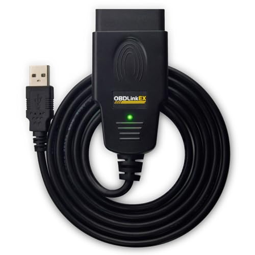 OBDLink ScanTool EX USB – Maleta/herramienta de diagnóstico automático profesional con varias marcas alimentadas por pila – Compatible con OBD2 / RenoLink/ForScan/MultiECUScan, Windows 10