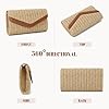 EVEOUT Stroh Clutch Damen mit Schulterkette Sommer Raffia Umhängetasche Elegante Boho Gewebte Envelope Handtasche für Party Hochzeit Strand #3