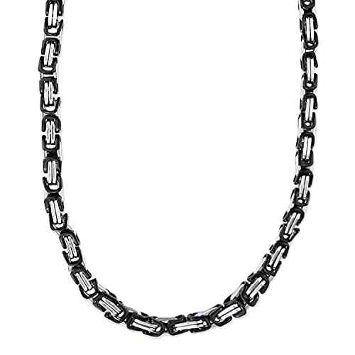Chaîne byzantine homme acier inoxydable anti-noircissement collier gourmette 75cm