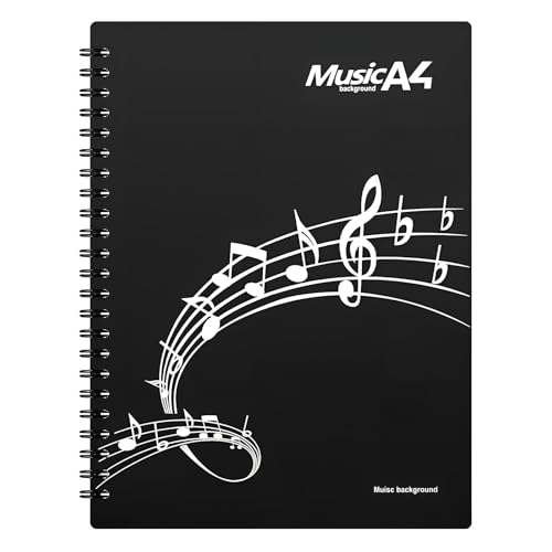 楽譜フォルダー 書き込み 楽譜入れ 譜面ファイル A4サイズ 30枚 60ページ バンドファイル 黒 楽譜 収納 整理 吹奏楽 ピアノ練習 演奏会 入園準備 部活