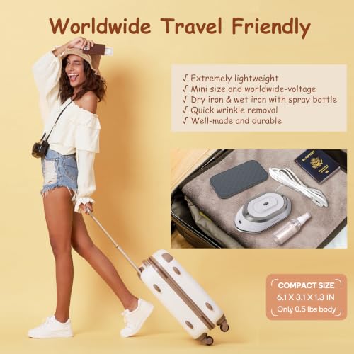 Image of Newbealer Travel Iron Set, 100-240V Mini Dry Iron for Clothes (No Steam)