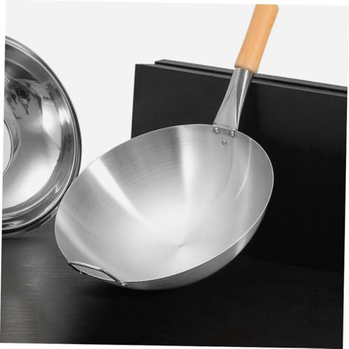 Wok de Acero Inoxidable con Mango de Madera miniatura 6