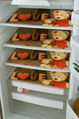 Image of Combo of Kitchen 01 Fridge Top Cover(21 X 39 Inches), + 4 Fridge Mats (11 X 17 )Inches), 5 Piece Set -CC175