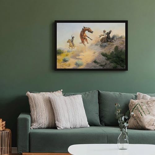 Impression sur toile WCYB Jerked Down œuvre western Charlie Dye avec cadre - 6