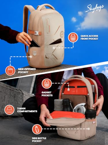 Image of Skybags Nextra Office Laptop Backpack for Men & Women | 30L Backpack with Rain Cover & Laptop Compartment | Office Backpack