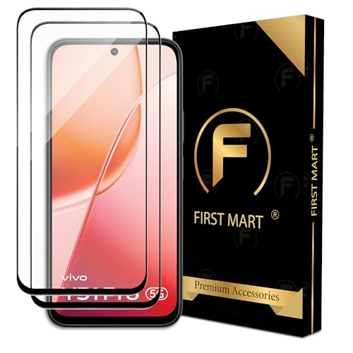 Image of FIRST MART Military Grade Gorilla Tempered Glass For Vivo Y51 Pro (6.75 Inch) With Edge To Edge Full Screen Coverage and Easy Installation Kit | Black, Pack of 2
