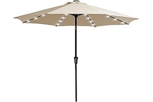 JEAREY 9FT LED Patio Umbrella