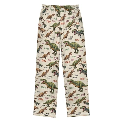 ALAZA Dinosaur Hipster Yellow Pajama Lounge Pants Long Sleep Pajama Bottoms with Pockets2
