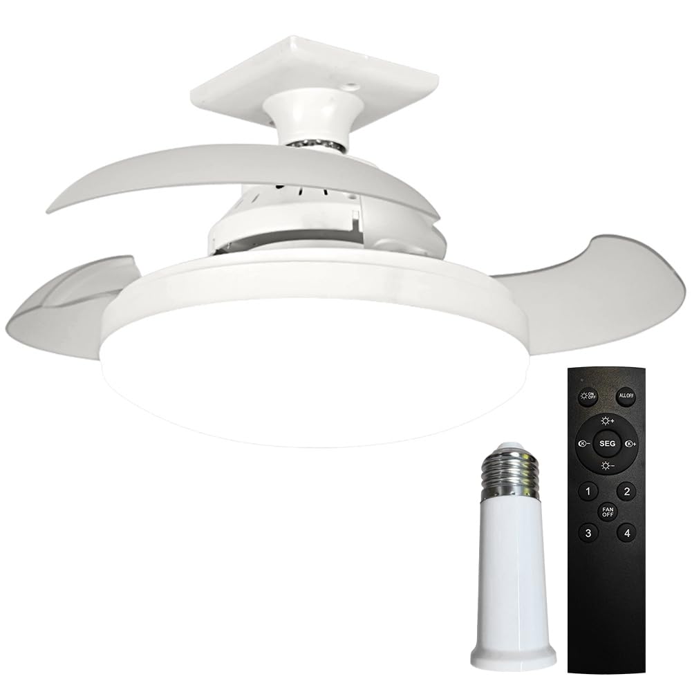 Aodejoy LED Ceiling Fan with Lights,E27 48W Ceiling Fan Lights with Remote Control,Timing 3 Speeds 3 Color Stepless Dimming Ceiling Fans Lamp for Bedroom Living Room Office-with Connector+APP