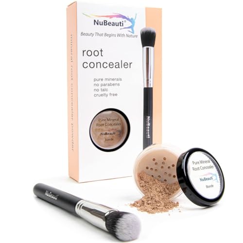 Root Touch Up and Concealer Powder - 11 True-to-Nature Shades - Zero Fragrance, Talc or Parabens - Hairline Powder With Brush by NuBeauti (Blonde)