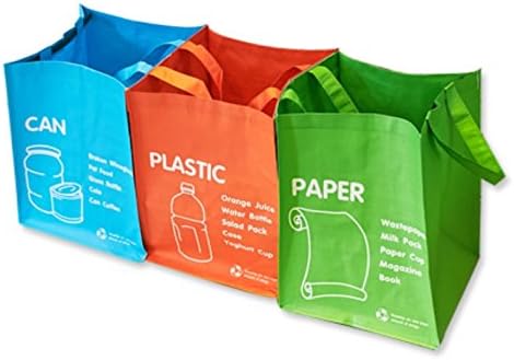 Recycle Bin - Waterproof Separate Recycle Bag Waste Baskets 3 Colors Set