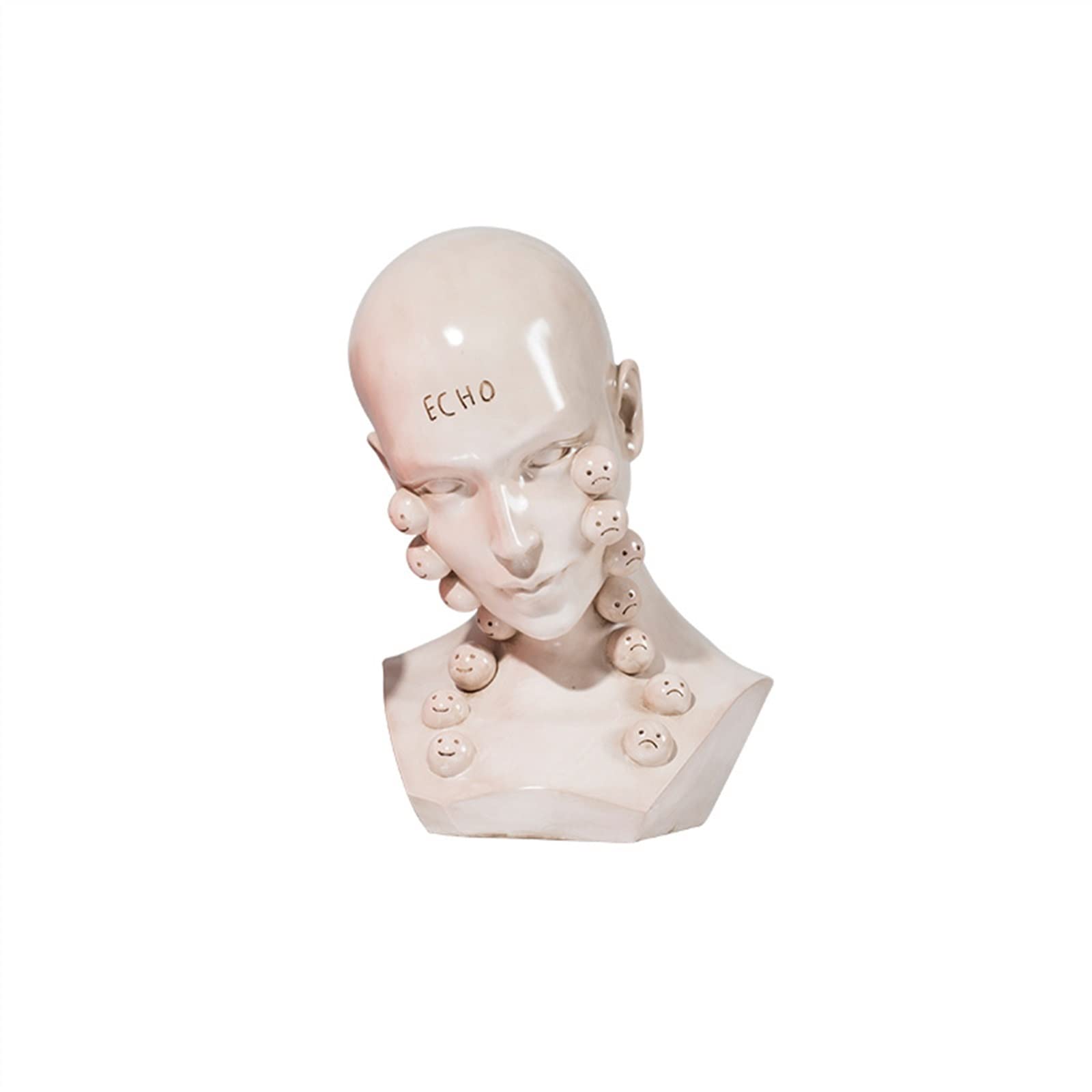Decorazioni per Libreria Desktop Statua Ornamento Personaggio Avatar Scultura Arte in Fibra di Vetro Decorazione Domestica Felice o infelice Statue da Scrivania(B)