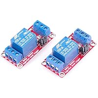 Hailege 2pcs 5V Einkanal Relaismodul Relaisschalter mit OPTO-Isolierung High Low Level Trigger