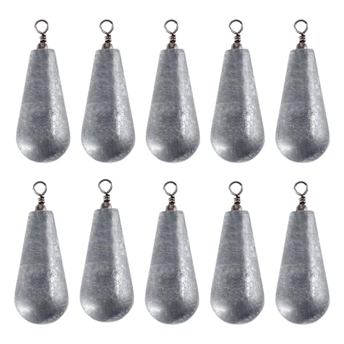 Alwonder 10 STK Angeln Birnenblei Sets 20g Gewichte mit Wirbel Grundblei-Angeln Set Blei Angelzubehör Birnenblei für Boot-Shore-Hochseefischen