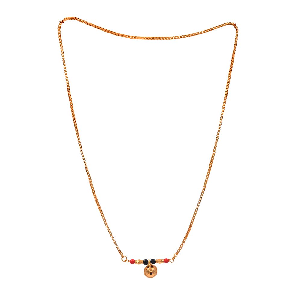 Mangalsutra with Chain 30" Length & Vati Tanmaniya One Gram Gold for Women (Gold)