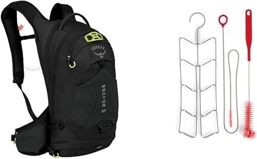 Osprey Raptor 10 Men's Bike Hydration Backpack, Black & Hydraulics Reservoir Cleaning Kit