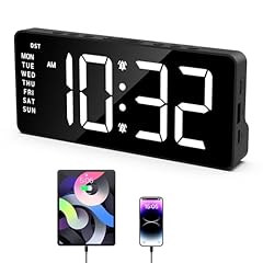 ORIA Digital Alarm Clock for Bedroom, LED Alarm Clock with Large Display, Rechargeable Desk Clock photo ORIA Digital Alarm Clock for Bedroom, LED Alarm Clock with Large Display, Rechargeable Desk Clock