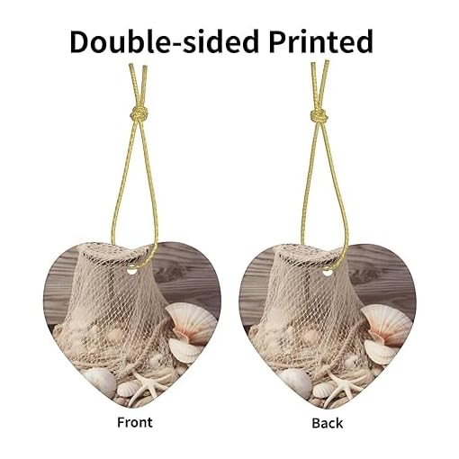Christmas Ornament Coastal Fishing Net Shell Print Ceramics Ornament Double-Side Ceramic Christmas Tree Ornaments Hanging Accessories - Image 3