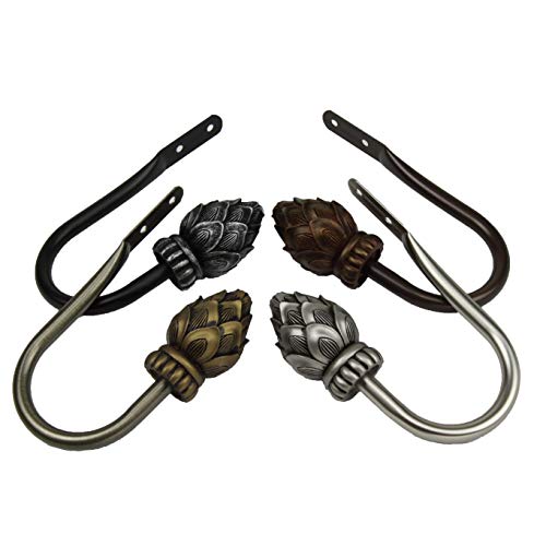 Rod Desyne Bud Curtain Holdback Pair, Antique Brass #TOP1