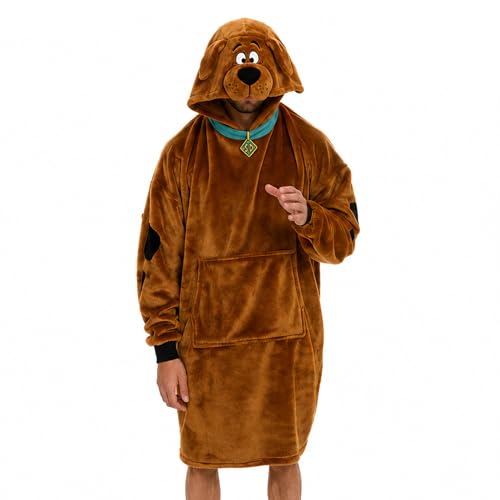 COCO BRANDS Wearable Blanket - Cozy Fleece Scooby-Doo Hoodie Blankets Oversized Blanket with Sleeves and Pockets Size One Size Brown/Cosplay Suit