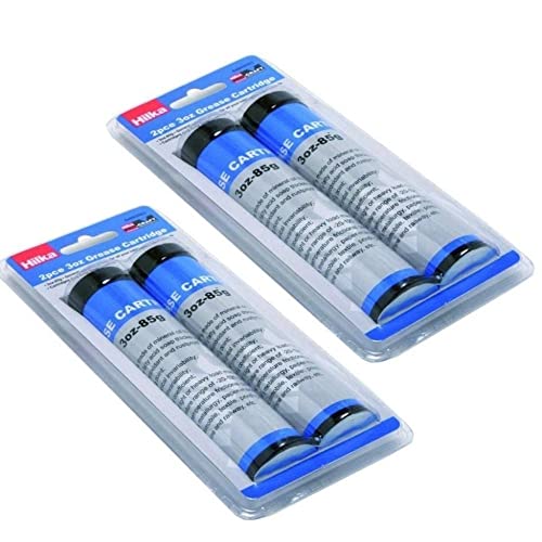(2 Packs de 2) Doble cartucho de grasa 85 g, para pistola engrasadora Hilka Mini