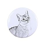 ArtDog Ltd. Singapura Katze, Eine Taste, Abzeichen mit Einer Katze
