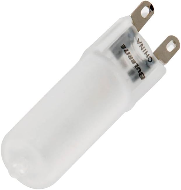 Bulbrite Halogen T4 Q40G9FR t 120-Volt Halogen JC Type Line Voltage G9 Flat Pin Bulb, Frosted, 40-Watt