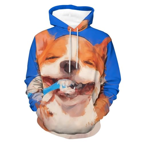 Pullover Corgi se brossant les dents fini les sweats inconfortables achetez la taille S