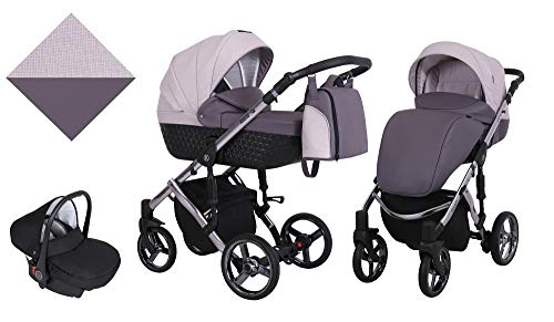 Passeggino per bambini 3 in 1 navicella carrozzina...