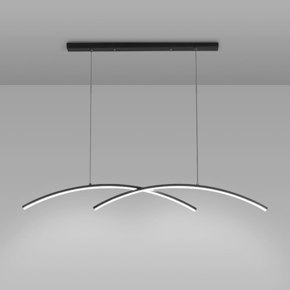 LYMSXAZOU Modern LED Pendant Light Linear Chandelier for Dining Room 26W Ceiling Lamp Fixture Height Adjustable Hanging Lights Rooms Bedroom Restaurant