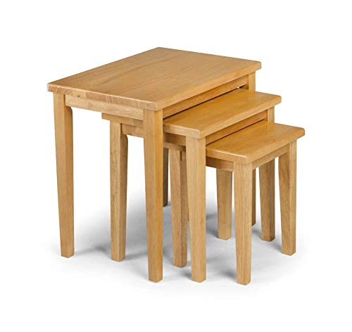 Julian Bowen Cleo Nest of Tables, Light Oak, Height: 46, Width: 48, Depth: 33cm