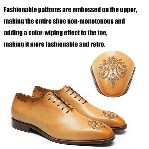 Premium Men's Oxford Dress Shoes for Business and Weddings Breathable Cowhide Leather with Slip-Resistant Rubber Sole2