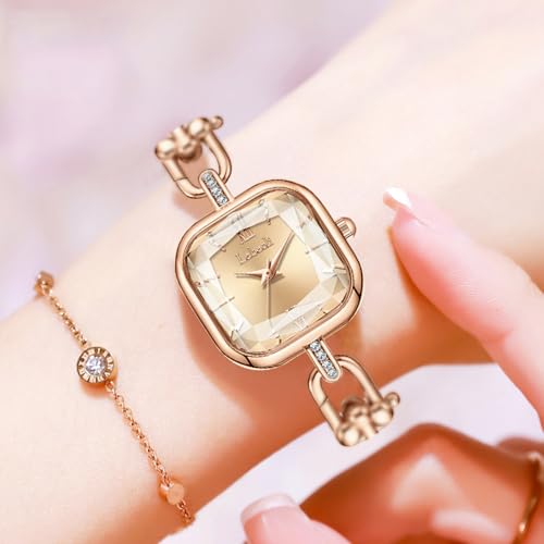 Montre à quartz carrée femme Gosasa en acier inoxydable haute finition