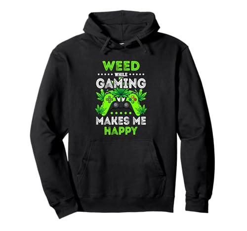 Weed And Gaming Funny Cannabis Lover Video Gamer Brother Pullover Hoodie