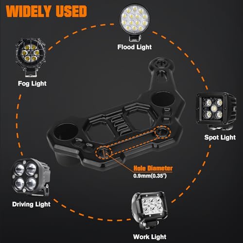 Image of Dual Light Bar Hood Mounting Brackets for 2018-2025 Jeep Wrangler JL JLU 4xe Gladiator JT Accessories, Ditch Light Cowl Mounts Fog Light Mount A-Pillar LED Light Pod Brackets, 2 Count