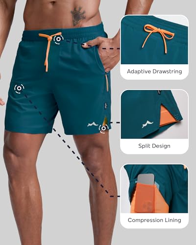 Image of maamgic Men's Athletic Running Shorts with Liner Ultra Lightweight Workout Shorts 5 inch / 7 inch