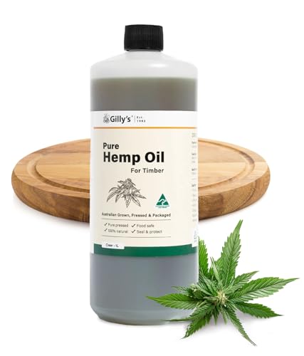 Gilly's Pure Hemp Oil 1 Litre - 100% Food-Safe Hemp Seed Oil | Zero VOC, Additive-Free, Petrochemical-Free | Ideal for Timber Finishes, Chalk Paint Sealing | Organic, Cold-Pressed Formula