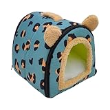 Design accrocheur: surprenez votre ami à fourrure avec un lit de grotte de hamster mignon et amusant qui attire leur attention et améliore l'esthétique globale de leur espace de vie. Les petites oreilles sur le dessus ajoutent une touche de charme supplémentaire