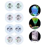 Coriver LED-Untersetzer, 8 Stück, leuchtende Untersetzer für Getränke, leuchtende Untersetzer...
